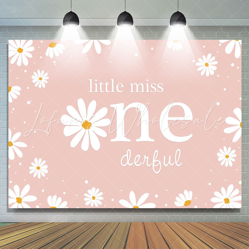 Lofaris Little Miss Simple Daisy Happy 1st Birthday Backdrop