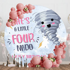 Lofaris Little Nado Lightning Cloud Round Birthday Backdrop