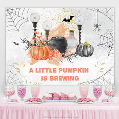 Lofaris Little Pumpkin Is Brewing Halloween Baby Shower Backdrop