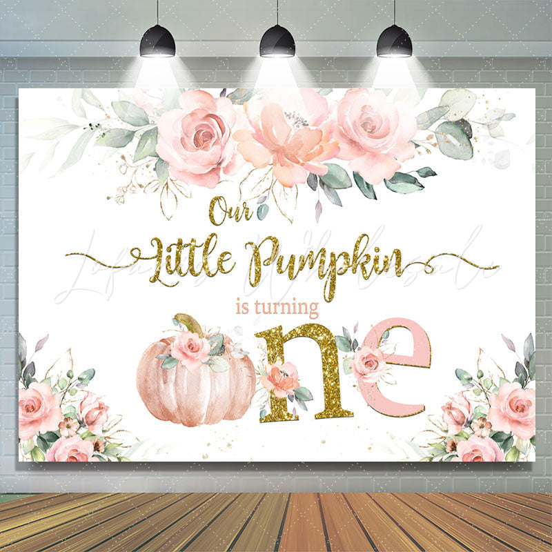 Lofaris Little Pumpkin Is Turning One Happy Birthday Backdrop