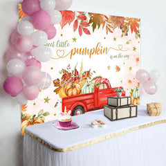 Lofaris Little Pumpkin Red Car Autumn Baby Shower Backdrop