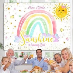 Lofaris Little Sunshine Is Turning One Rainbow Birthday Backdrop