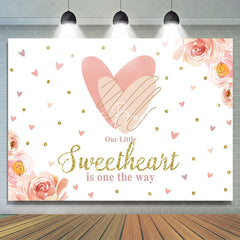 Lofaris Little Sweetheart Pink Floral Baby Shower Backdrop