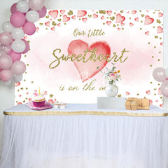 Lofaris Little Sweetheart White Pink Baby Shower Backdrop