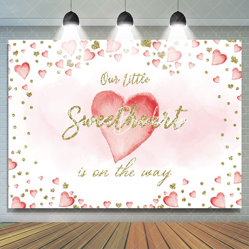 Lofaris Little Sweetheart White Pink Baby Shower Backdrop