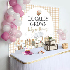 Lofaris Locally Grown Plaid Rustic Backdrop For Baby Shower