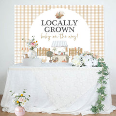 Lofaris Locally Grown Plaid Rustic Backdrop For Baby Shower