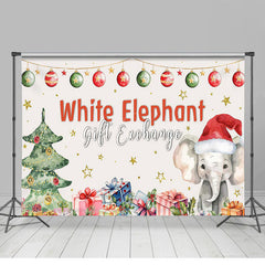 Lofaris Colorful Bells White Elephant Gift Exchange Backdrop