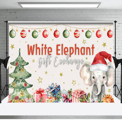 Lofaris Colorful Bells White Elephant Gift Exchange Backdrop