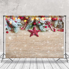 Lofaris Festive Christmas Snowy Accents Woodland Backdrop