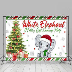 Lofaris Green Red White Elephant Gift Exchange Party Backdrop