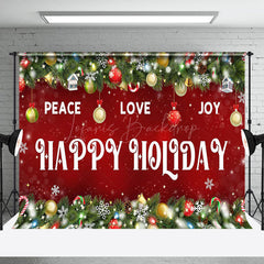 Lofaris Greenery Peace Love Joy Snow Happy Holiday Backdrop