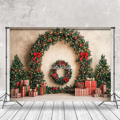 Lofaris Pine Leaves Arch Bow Tie Gifts Christmas Backdrop