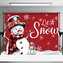 Lofaris Snowman Snowflake Let It Snow Christmas Backdrop