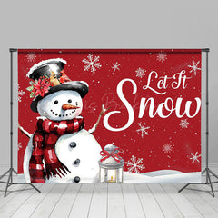 Lofaris Snowman Snowflake Let It Snow Christmas Backdrop