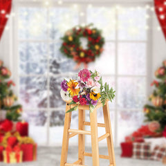 Lofaris Snowy Forest Light Strip Window Christmas Backdrop