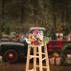 Lofaris Vintage Car Gifts Light Forest Christmas Backdrop