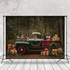 Lofaris Vintage Car Gifts Light Forest Christmas Backdrop