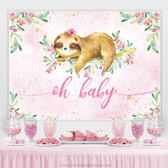 Lofaris Lovely And Floral Pink Spring Baby Shower Backdrop