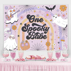 Lofaris Lovely Floral Ghost Halloween Baby Shower Backdrop