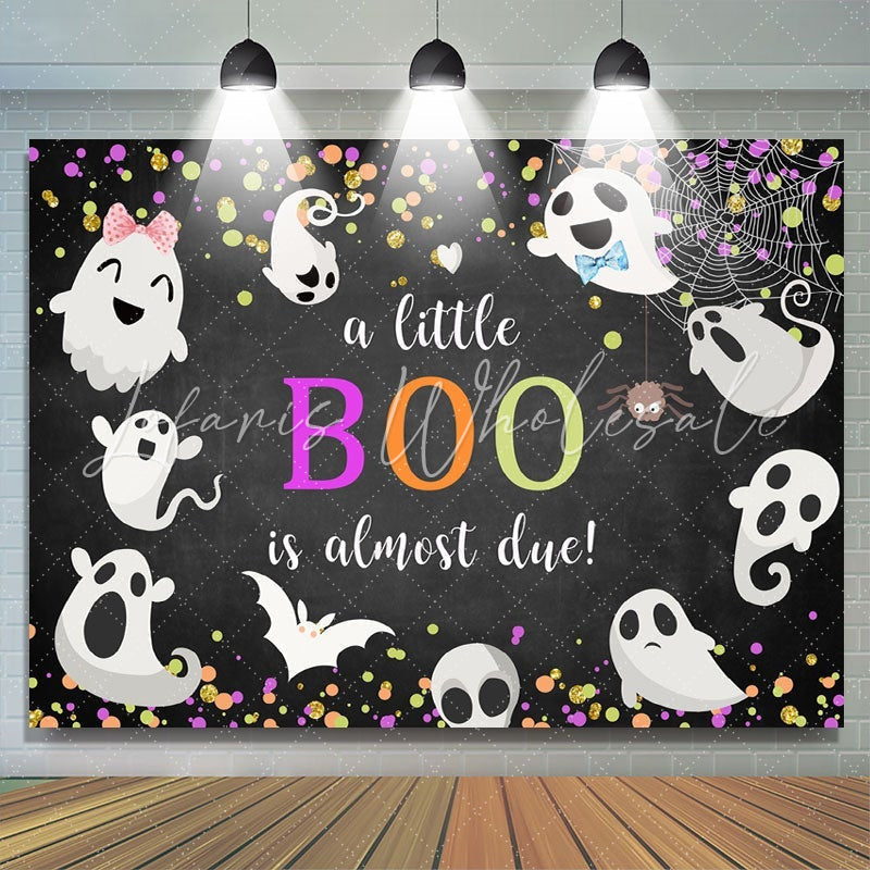 Lofaris Lovely Ghosts Halloween Themed Baby Shower Backdrop