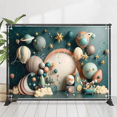 Lofaris Lovely Hot Air Balloon Planet Star Birthday Backdrop