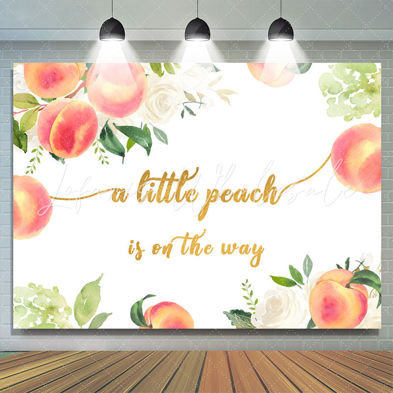 Lofaris Lovely Peach and White Floral Baby Shower Backdrop