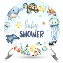 Lofaris Lovely Undersea Fishes Circle Baby Shower Backdrop