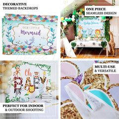 Lofaris Lovely White Rabbit Rainbow Candy Birthday Backdrop