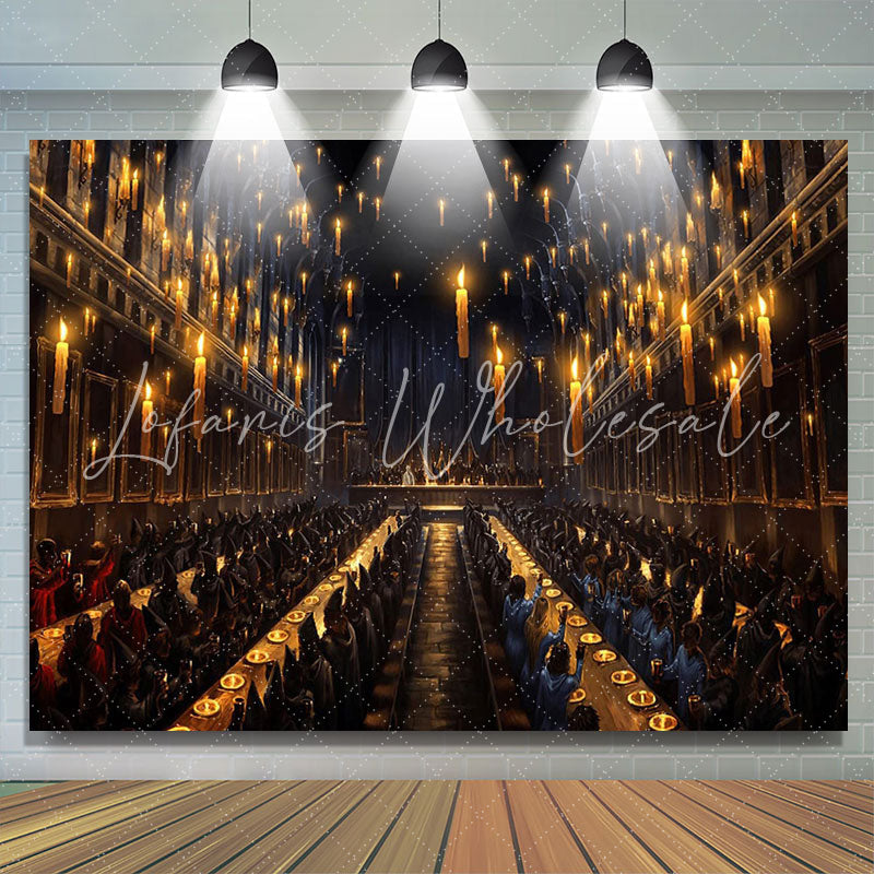 Lofaris Hogwarts Theme Dark Dinning Backdrop For Birthday Banner