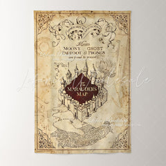 Lofaris Marauders Map Beige Parchment Harry Potter Backdrop