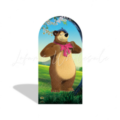 Masha And The Bear Happy Birthday Party Arch Backdrop Wall Cloth Cover