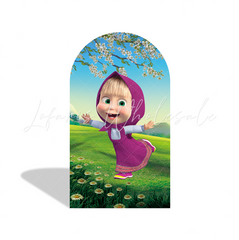 Masha And The Bear Happy Birthday Party Arch Backdrop Wall Cloth Cover