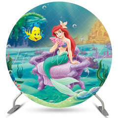 Lofaris Mermaid Theme Under The Sea With Nimo Round Backdrop