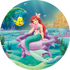 Lofaris Mermaid Theme Under The Sea With Nimo Round Backdrop