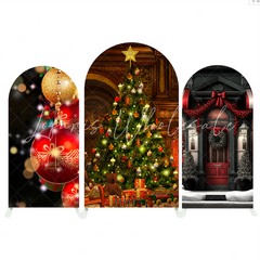 Merry Christmas Event Holiday Decoration Arch Backdrop Wall Cloth Cover