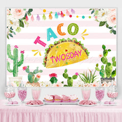 Lofaris Mexican Taco Twosday Birthday Party Theme Backdrop