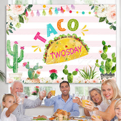 Lofaris Mexican Taco Twosday Birthday Party Theme Backdrop