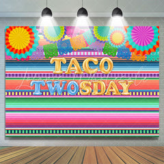 Lofaris Mexican Taco Twosday Fiesta Theme Birthday Backdrop