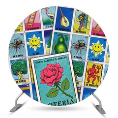 Lofaris Mexico Loteria Cards Themed Party Circle Backdrop