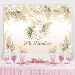 Lofaris Mi Bautizo Floral Themed Boho Baby Shower Backdrop