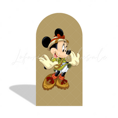 Mickey Minnie Safari Happy Birthday Party Arch Backdrop Wall Cloth Cover