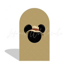 Mickey Minnie Safari Happy Birthday Party Arch Backdrop Wall Cloth Cover