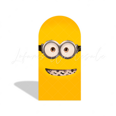 Minions Theme Happy Birthday Party Arch Backdrop Wall Cloth Cover