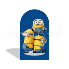 Minions Theme Happy Birthday Party Arch Backdrop Wall Cloth Cover