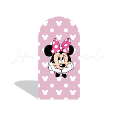 Minnie Theme Happy Birthday Party Arch Backdrop Wall Cloth Cover