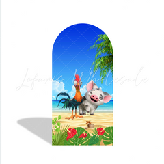 Moana Baby Theme Happy Birthday Party Arch Backdrop Wall Cloth Cover