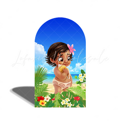 Moana Baby Theme Happy Birthday Party Arch Backdrop Wall Cloth Cover