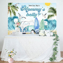 Lofaris Mommys Belly Beach Summer Gender Reveal Backdrop