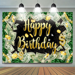 Lofaris Money Dollar Bill Glitter Hiphop Birthday Backdrop